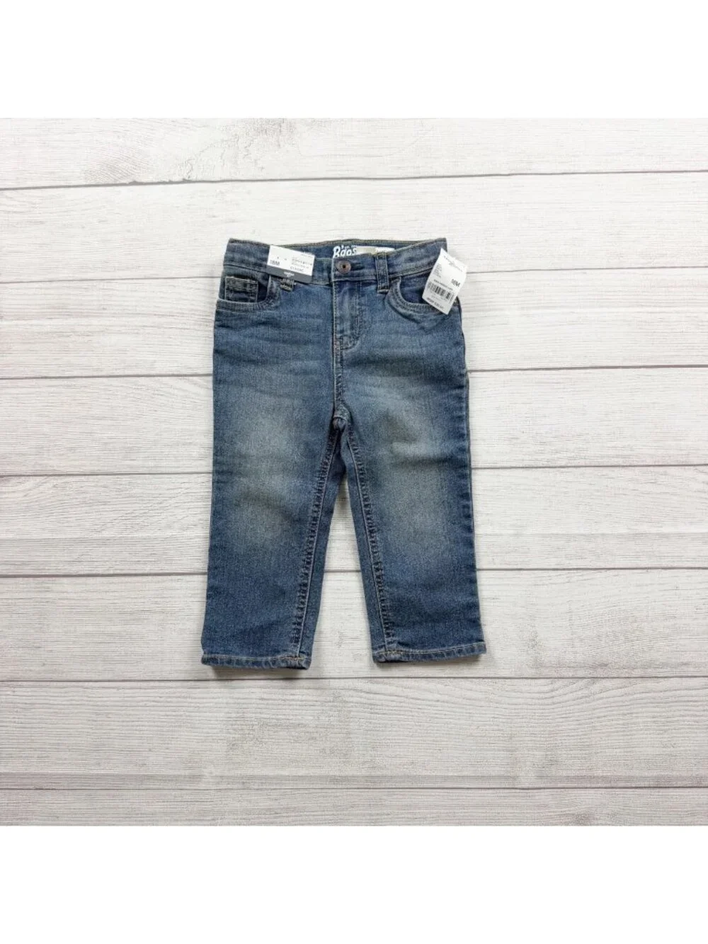 Oshkosh Bgosh Classic Fit Toddler Jeans Distressed Look Denim NWT 12-18 Months